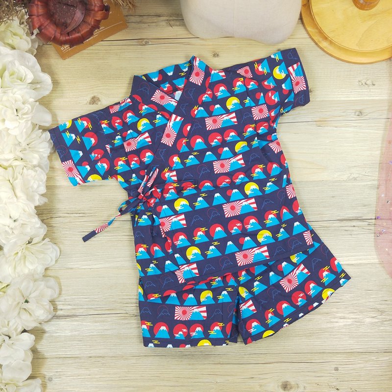 太阳富士山日式甚平-小孩90~120可选布制作 - 童装上衣 - 棉．麻 