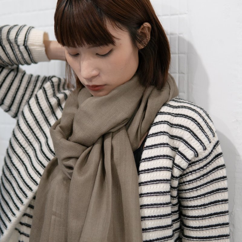 喀什米尔 Cashmere 羊毛围巾 - 摩卡 - 围巾/披肩 - 羊毛 多色