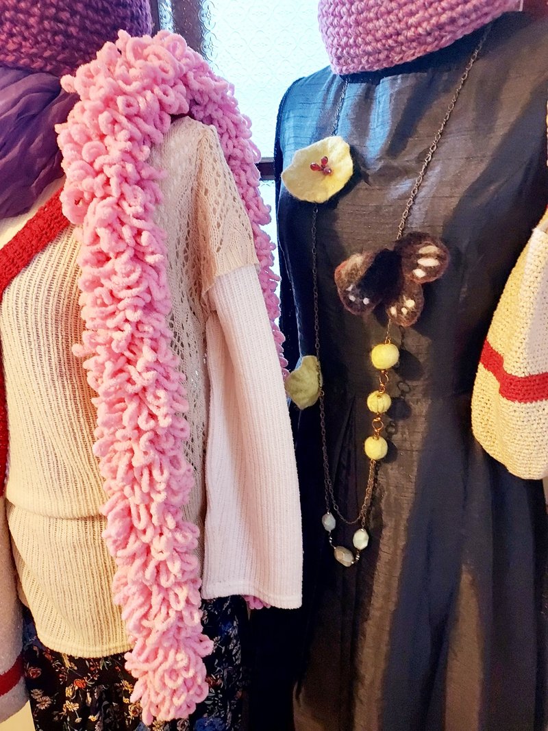 小奢华。金葱圈圈脖围 - 围巾/披肩 - 聚酯纤维 红色