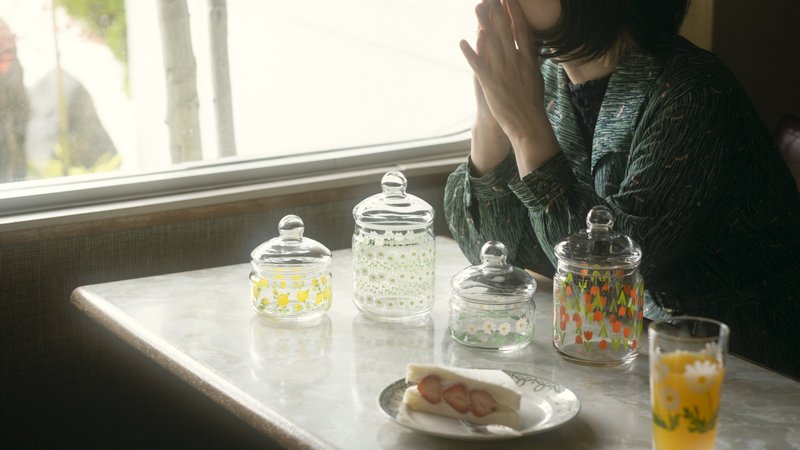 1926 Canister Glass Showa Retro [Adelia Retro Bonbon Holder 680] Rhapsody 680ml Storage Bottle Storage Container Canister Retro Pop - 调味罐/酱料瓶 - 玻璃 绿色