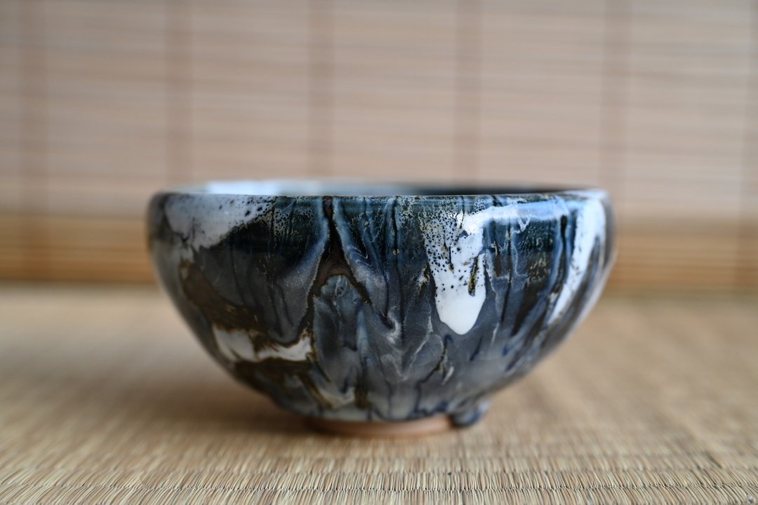 山蓝鬼志野茶碗 - 茶具/茶杯 - 陶 