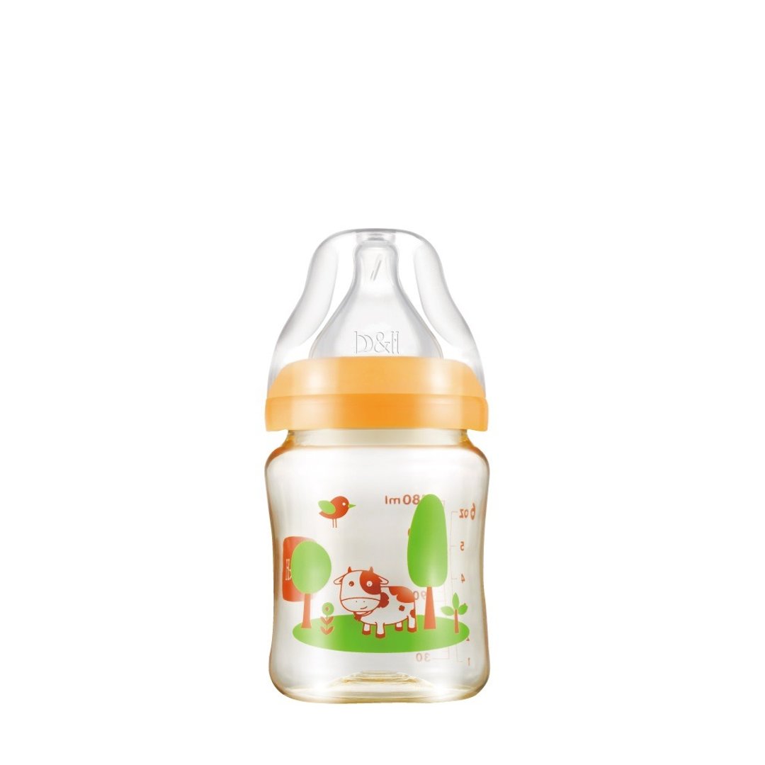 b&h 宽口径PPSU防胀气奶樽180ml 配贝赫奶嘴 (小牛) - 奶瓶/奶嘴 - 其他材质 透明