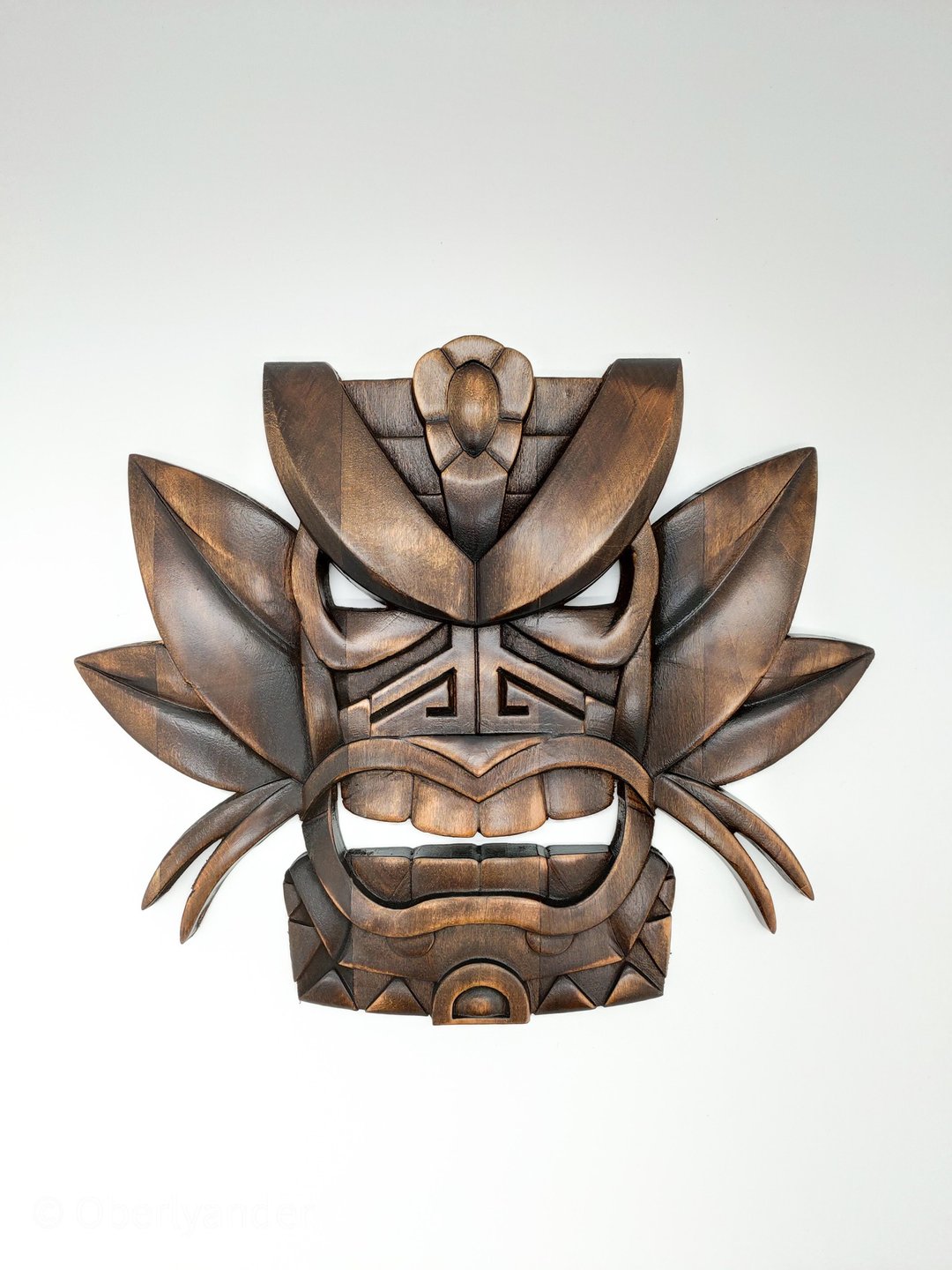 African Wood mask wall art, wood tribal mask, tiki mask wood, carved wood mask - 木工/竹艺/纸艺 - 木头 咖啡色