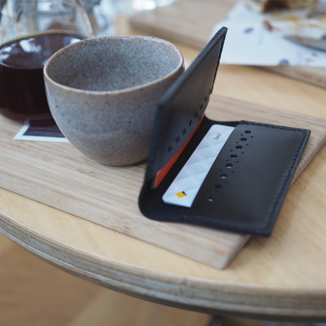 Leather Card Holder: L027 - 皮夹/钱包 - 真皮 黑色