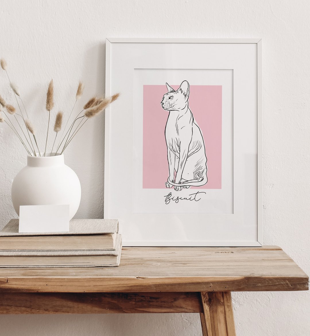 Custom cat portrait (DIGITAL FILE)  Modern handdrawn pet portrait - 电子手绘真人画像/绘画/插画 - 其他材质 