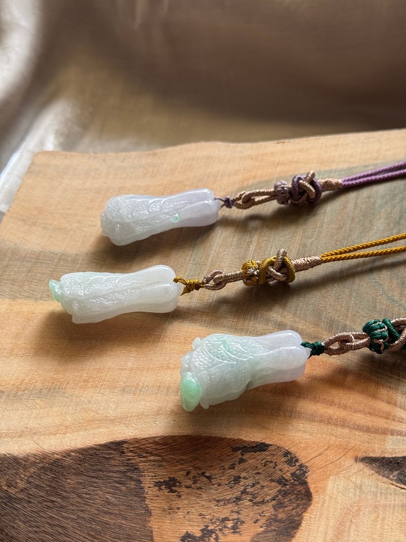 【翡翠】遇百财・翠玉小白菜挂件系列(皮包挂、挂饰) - 其他 - 玉石 