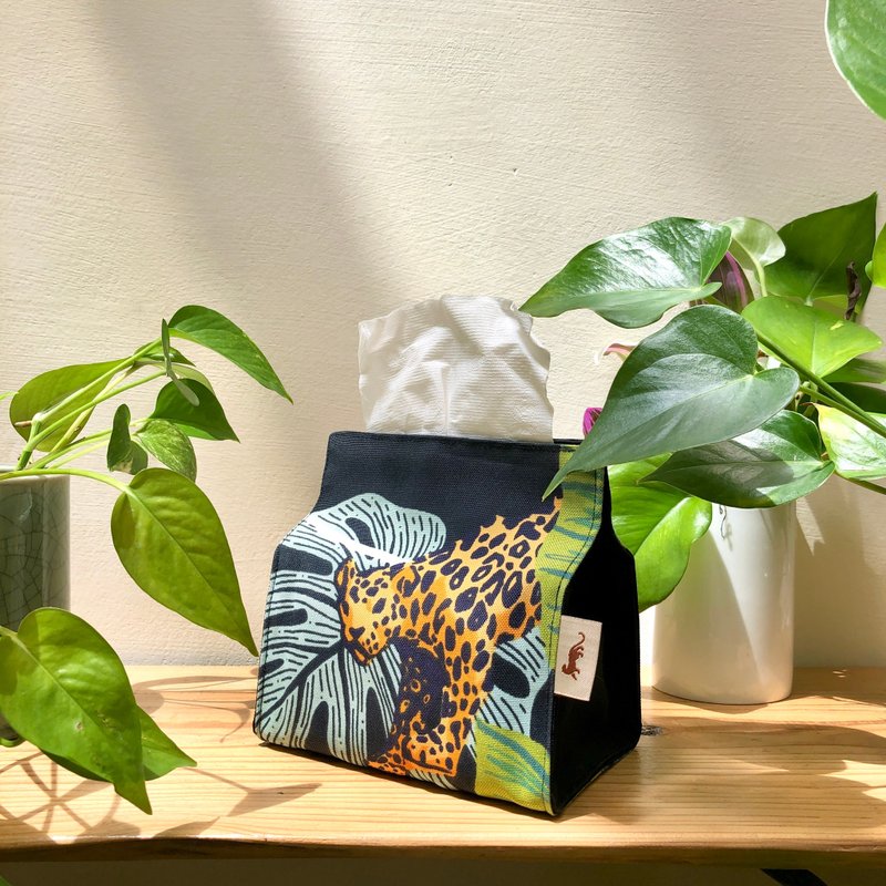 【热带雨林丛林选布】磁吸式餐巾纸盒套 /小型卫生纸/豹/猴/观叶 - 摆饰 - 聚酯纤维 多色