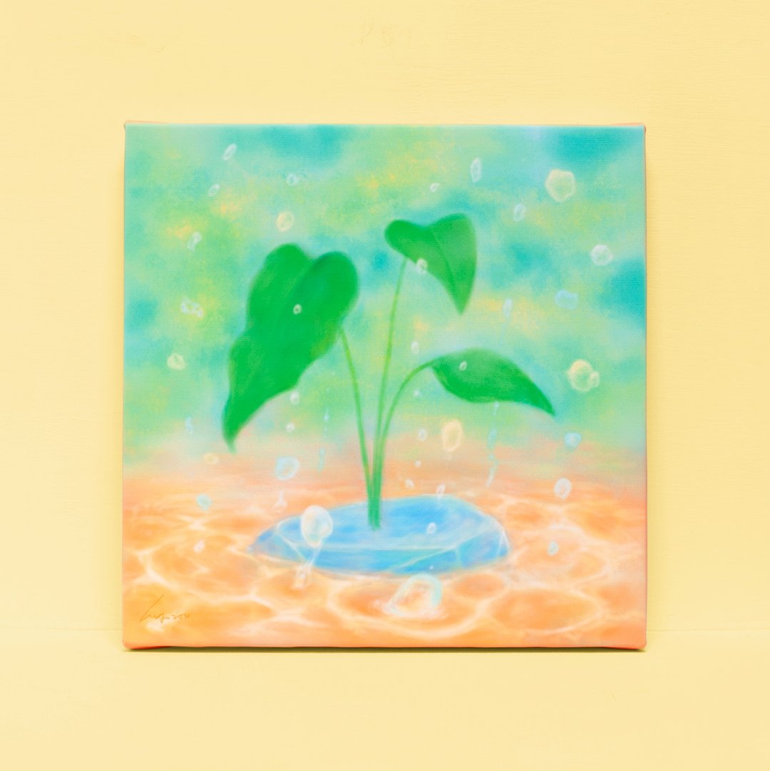 沉浸在汽泡里-挂画/画/装饰画/画作/植物/气泡/海/疗愈/奇幻 - 海报/装饰画/版画 - 棉 绿色