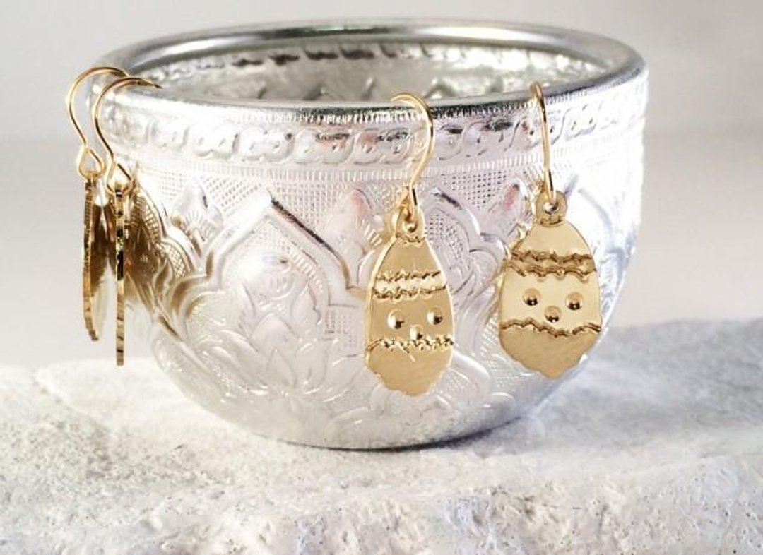 Santa Claus ☆ K14GF Brass Earrings / Clip-On - 耳环/耳夹 - 其他金属 