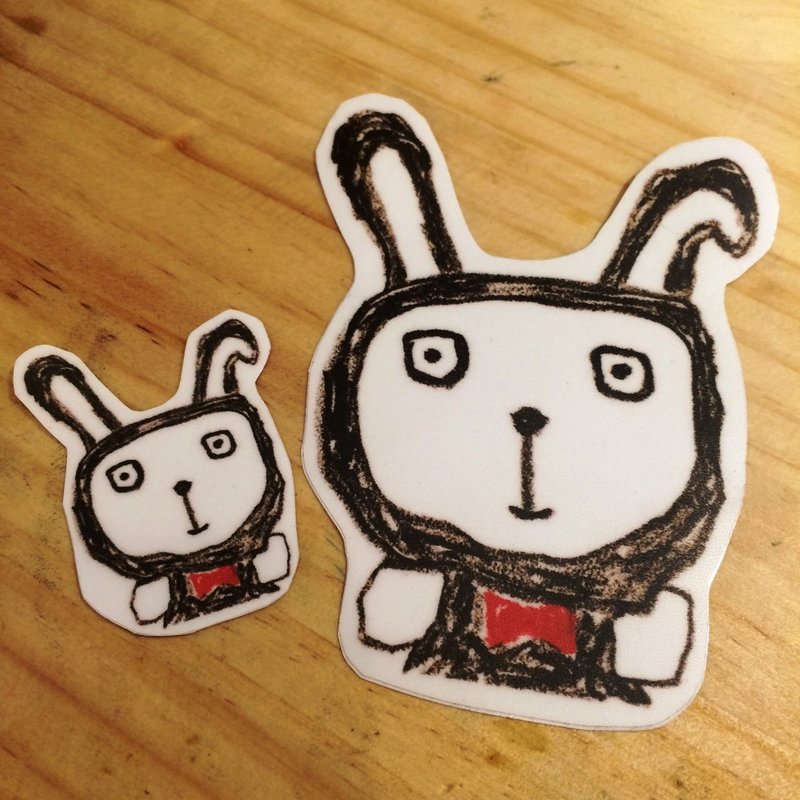 layoo 来哟│怪兽童画。兔子。蹦蹦。PVC贴纸。防水。抗UV。撕不破。行李箱贴纸 - 贴纸 - 纸 白色