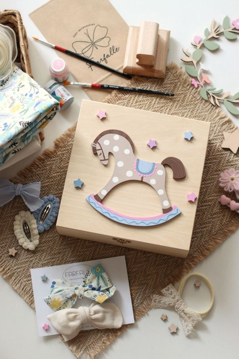 Wooden box organizer for accessories. Decor - rocking horse - 其他 - 木头 多色