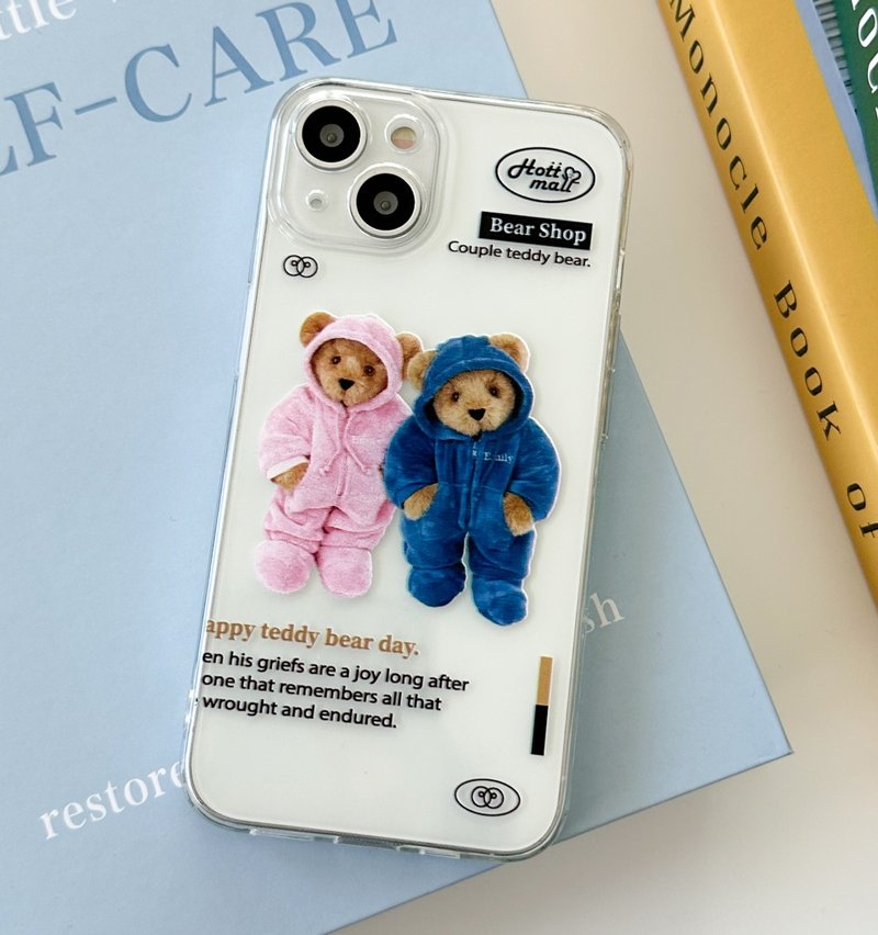 iPhone 16/15/14/13/12/11/XS/XR/7/8/SE2/SE3 睡衣熊透明手机壳 - 手机壳/手机套 - 塑料 多色