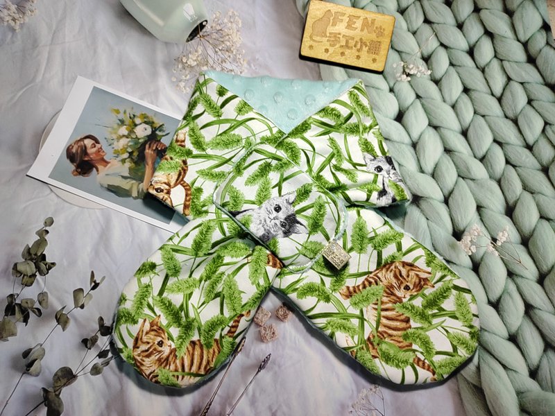 日本棉布猫草与猫咪围脖-不分年龄围脖-围巾-脖围-短围巾-暖和- - 围巾/披肩 - 棉．麻 