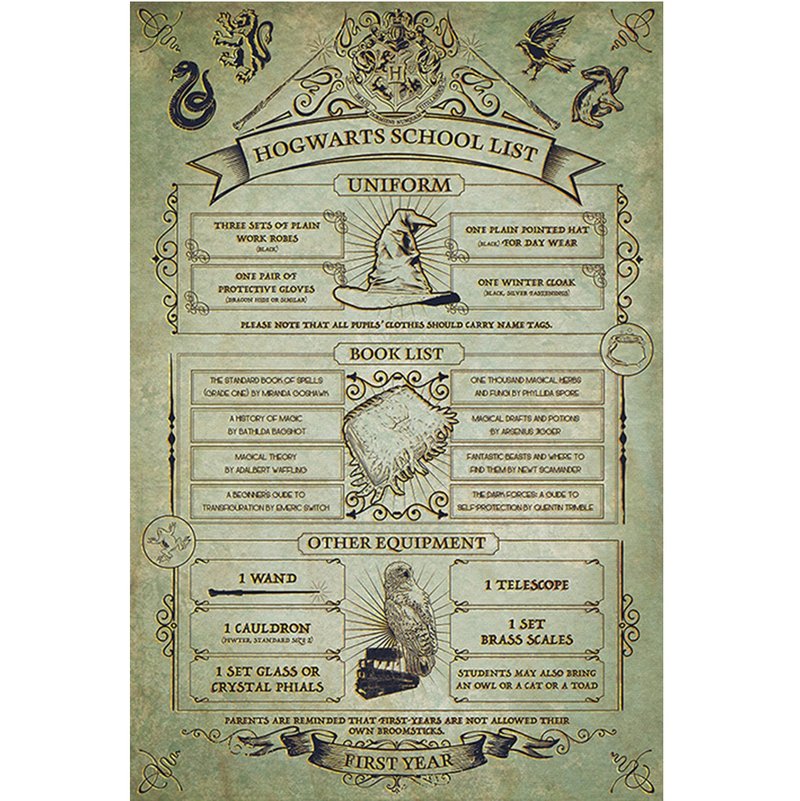 【哈利波特】入学新生购买清单 - 进口海报 Harry Potter - 海报/装饰画/版画 - 纸 卡其色