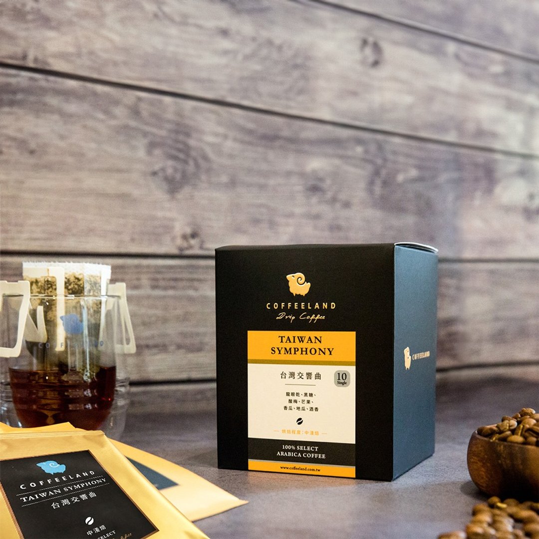 COFFEELAND | 台湾交响曲 - 滤挂咖啡独家风味(浅中焙) 10g*10入/ - 咖啡 - 新鲜食材 橘色