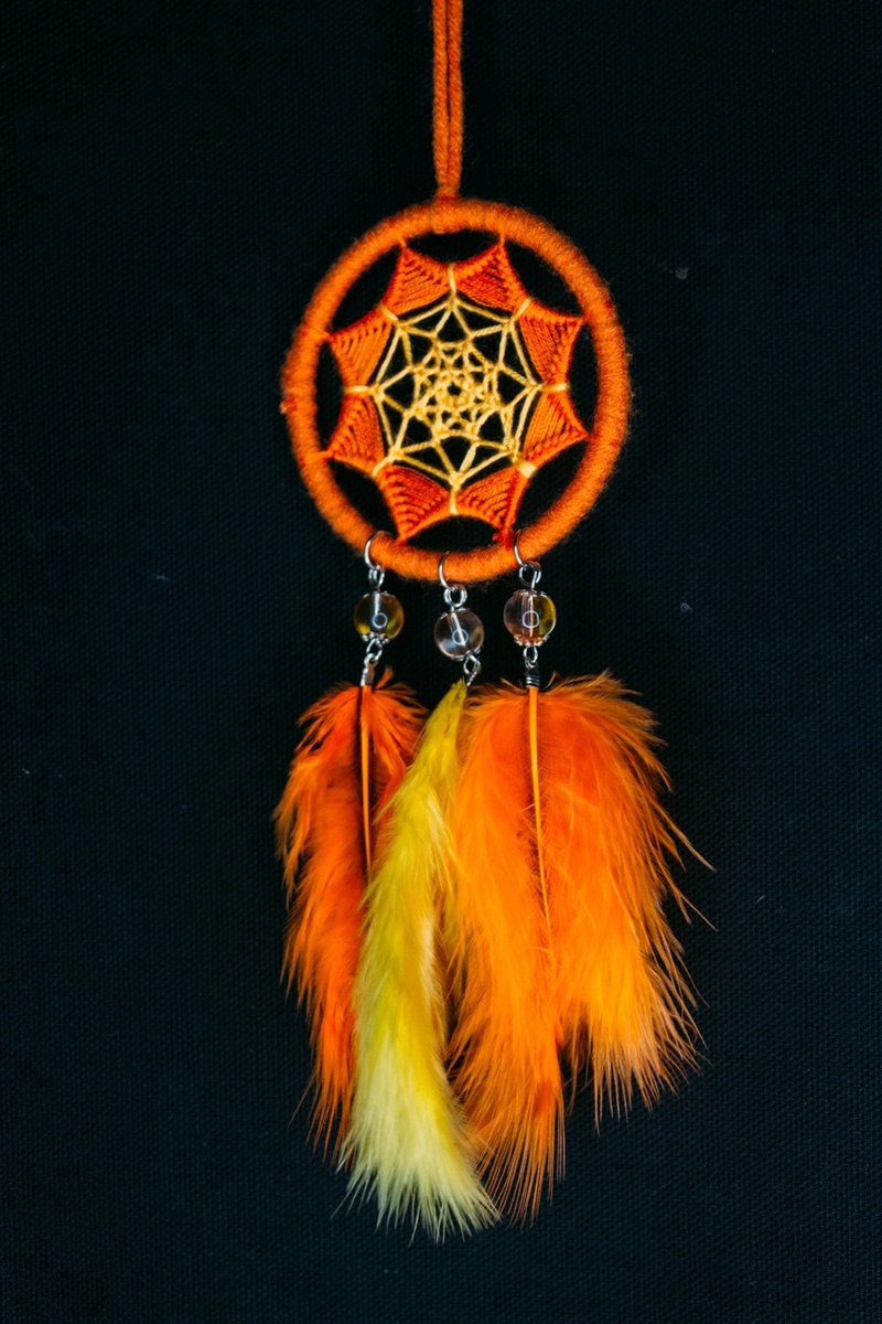 纯手工捕梦网 Handmade Dreamcatcher－【编织－橘】 - 摆饰 - 其他材质 橘色