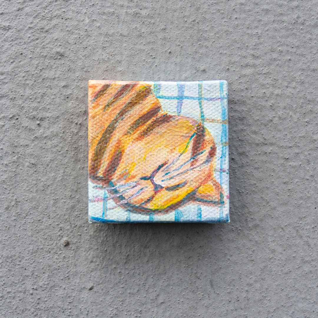 【小原画】躺着的猫 - 海报/装饰画/版画 - 其他材质 橘色