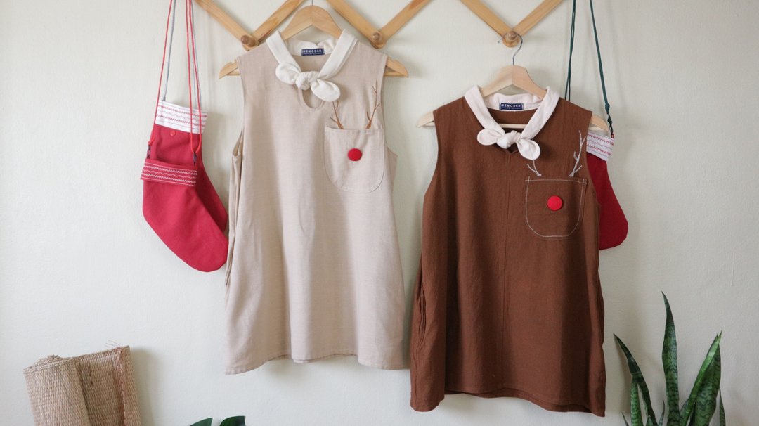 Reindeer mini dress- christmas collection - Made order - 女装 T 恤 - 棉 