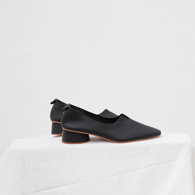 0.3 THE ARCH HEEL / BLACK - 女款休闲鞋 - 真皮 黑色