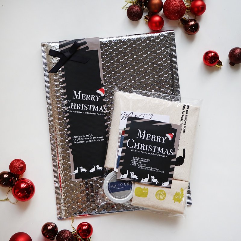 【圣诞礼盒 交换礼物】喵星人帆布包组合/原色 - 侧背包/斜挎包 - 棉．麻 白色