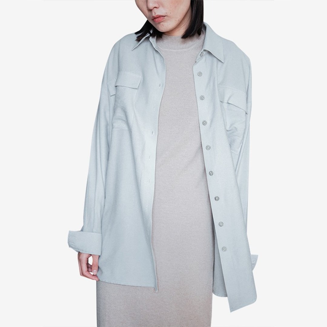 蛋壳色 Pa's Shirt Oversize 宽松长袖衬衫外套 Boyfriend中性风中长衬衣 可搭男女情侣装 春日新款 麻料混纺 这是一个不可描述的颜色 | vitatha 番塔塔原创设计独立女装品牌 - 女装衬衫 - 棉 白色