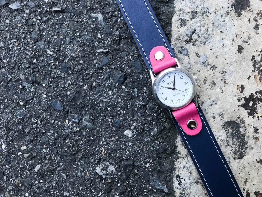 STITCH A watch that you want to wear every day Stitch Run Watch Unisex OK SRW-NPP-WS - 女表 - 真皮 蓝色