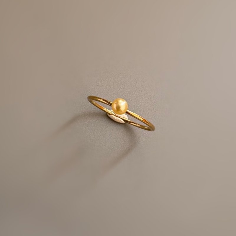 K10YG 单颗 稀有香槟金 Akoya 珍珠戒指 叠戴款 - 戒指 - 珍珠 白色