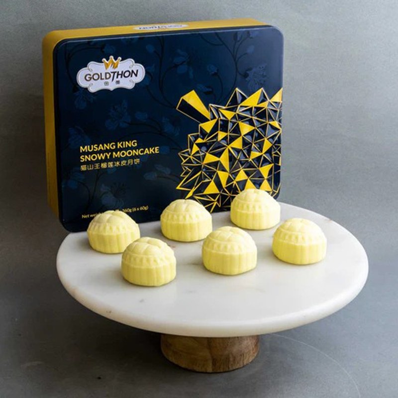 GOLDTHON 马来西亚猫山王榴槤冰皮月饼 (360g, 60gx6个)(急冻) - 蛋糕/甜点 - 其他材质 金色