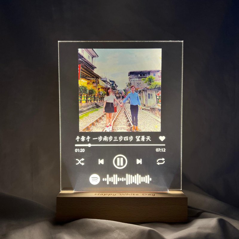 【香港制作】Spotify夜灯|歌曲亚克力|播放器版面夜灯|结婚礼物 - 摆饰 - 压克力 
