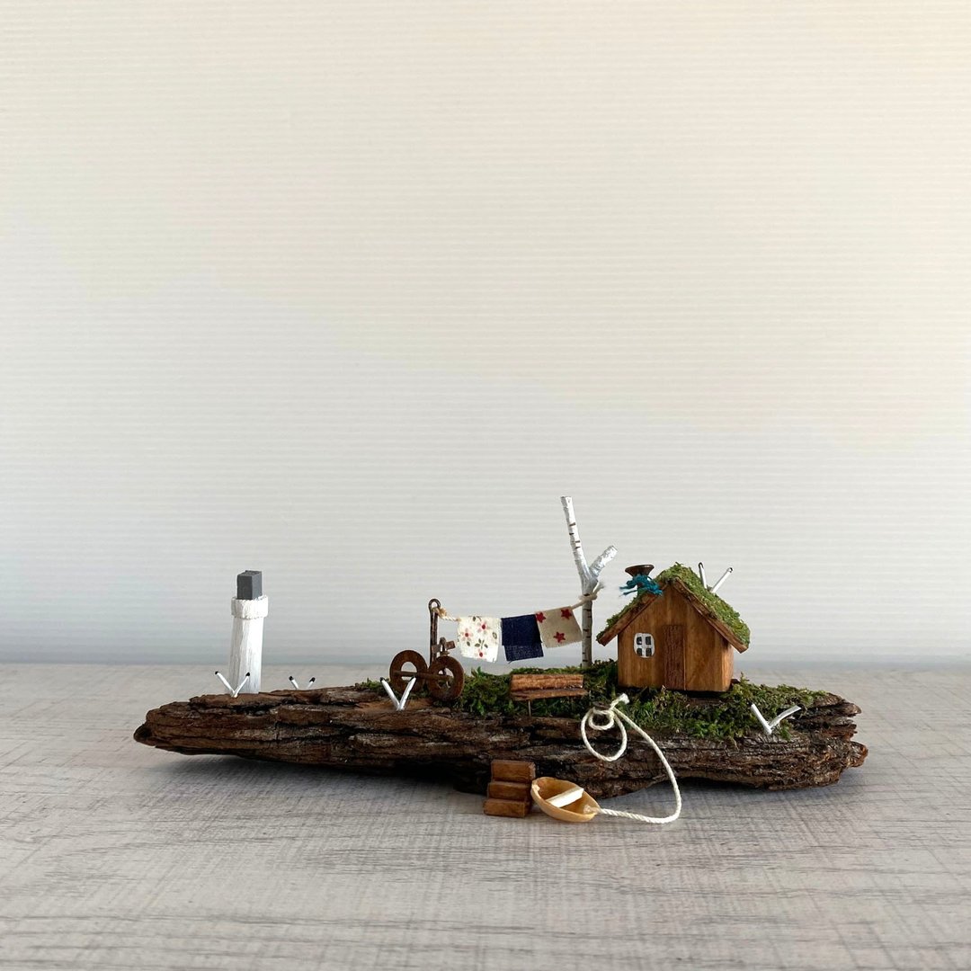 Driftwood Interior-The Sound of the Sea and Seagulls-W395-Small House - 摆饰 - 木头 