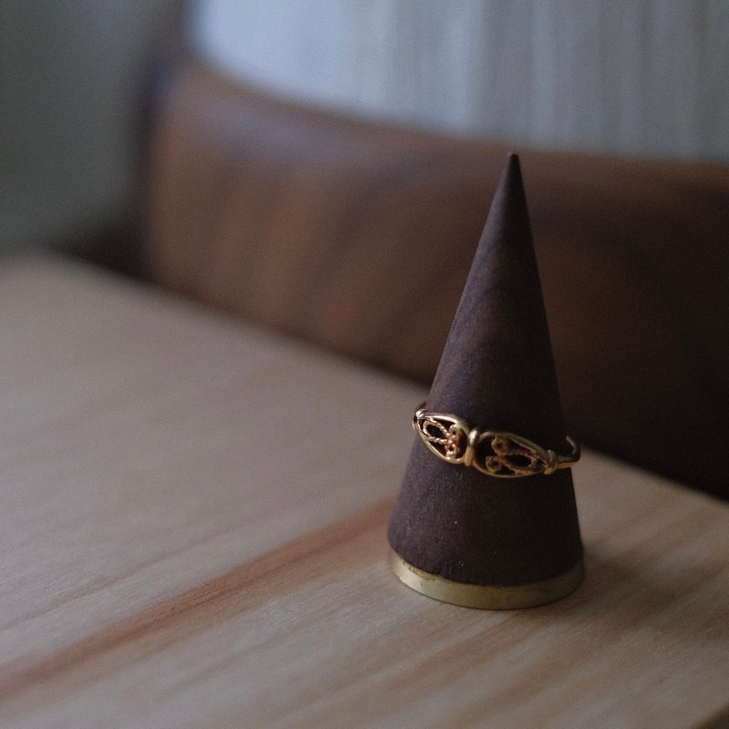 Emerald Gift。拈翠-法国制18K包金戒指-绝版 - 戒指 - 玉石 金色