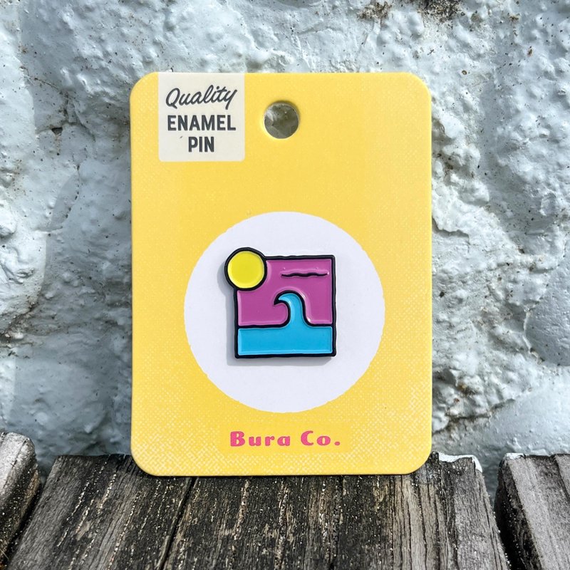 台湾浪花紫色珐琅徽章 Big Wave - 胸针 - 其他材质 紫色