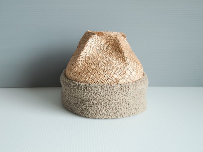 手工优质中性夏日编织草帽 针织帽设计 - 帽子 - 其他材质 卡其色