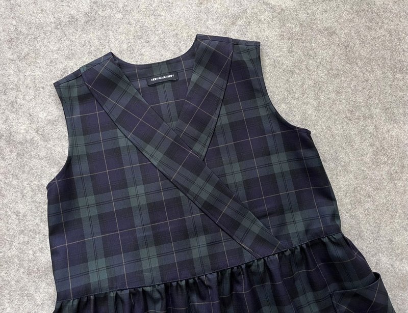 绿格纹 洋装 - 洋装/连衣裙 - 聚酯纤维 绿色