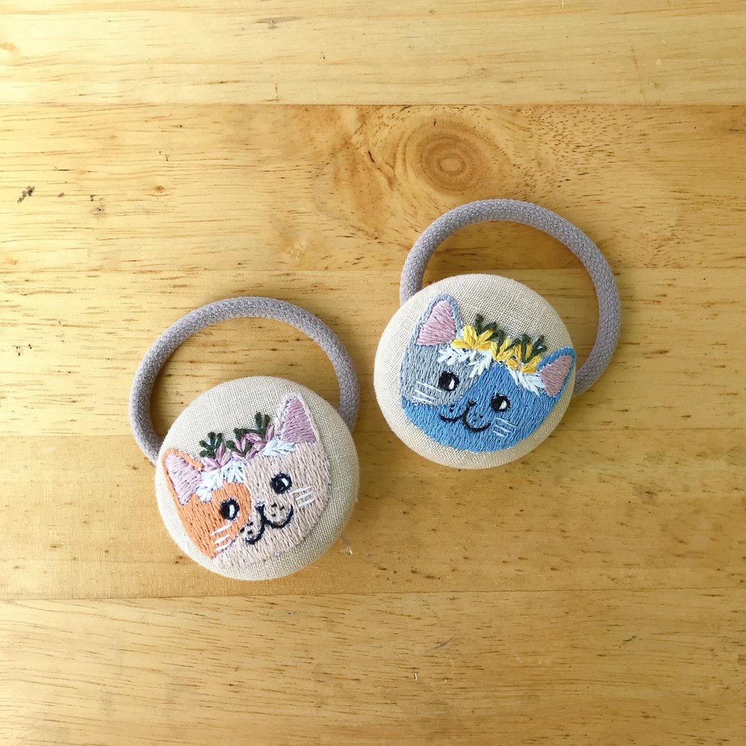 Cat Hair tie - 发饰 - 棉 橘色