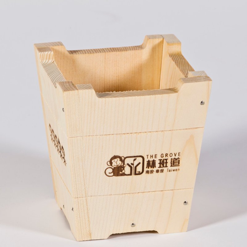 小花盆 - 摆饰 - 木头 卡其色