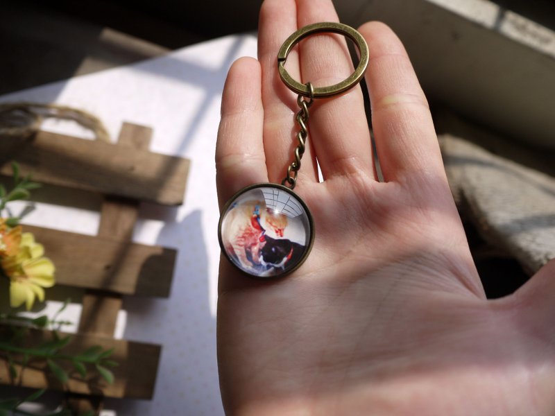 【定制化毕业礼】照片钥匙圈-时尚简约款/ 25mm/35mm / 单面照片 - 锁骨链 - 其他金属 红色