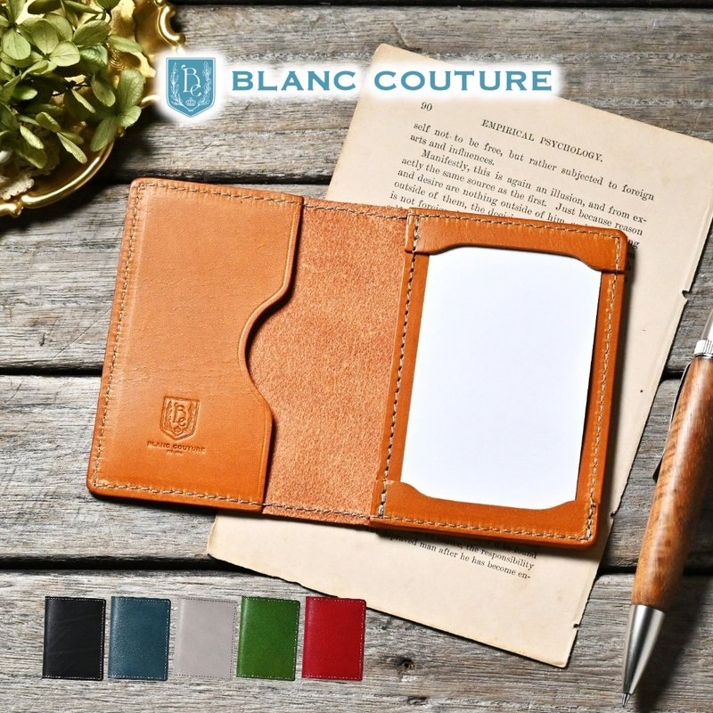 记事本夹 对折式 名片尺寸 皮革 - 笔记本/手帐 - 真皮 黑色