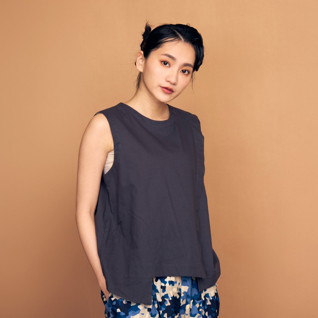安赫尔无袖上衣_苍穹青 - 女装上衣 - 棉 蓝色