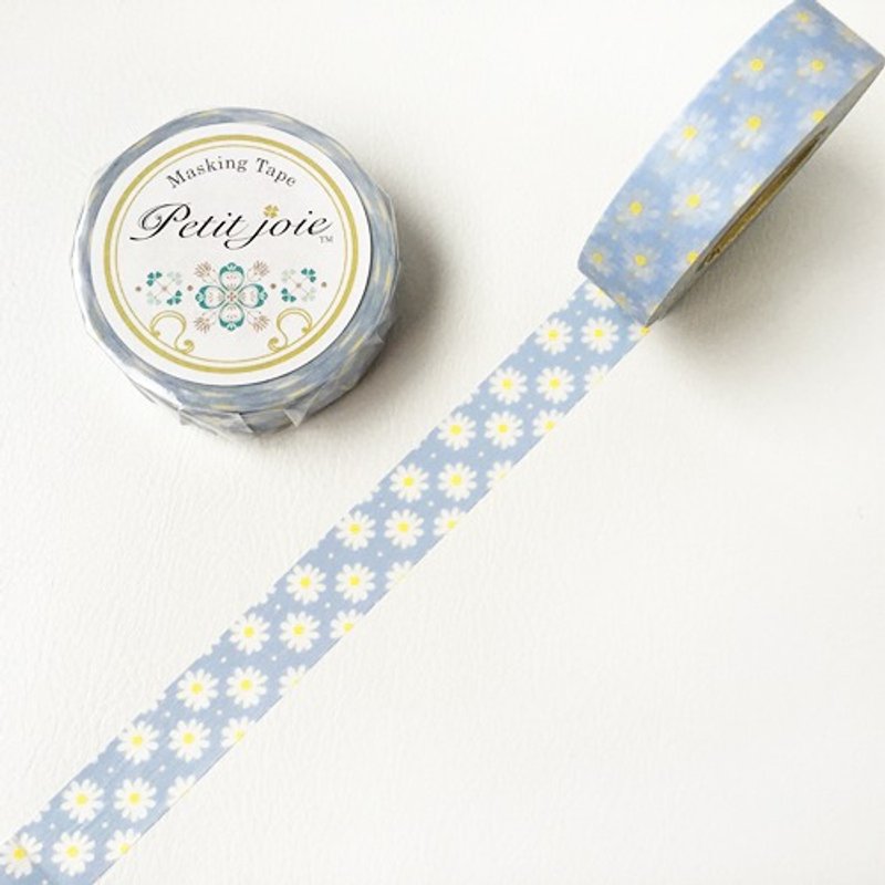 NICHIBAN Petit Joie Masking Tape 和纸胶带【小雏菊 (PJMT-15S023)】 - 纸胶带 - 纸 蓝色