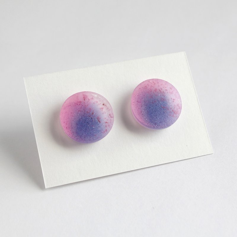软冲击 / 树脂耳环 / 单只 / 圆形色票 - 耳环/耳夹 - 树脂 粉红色