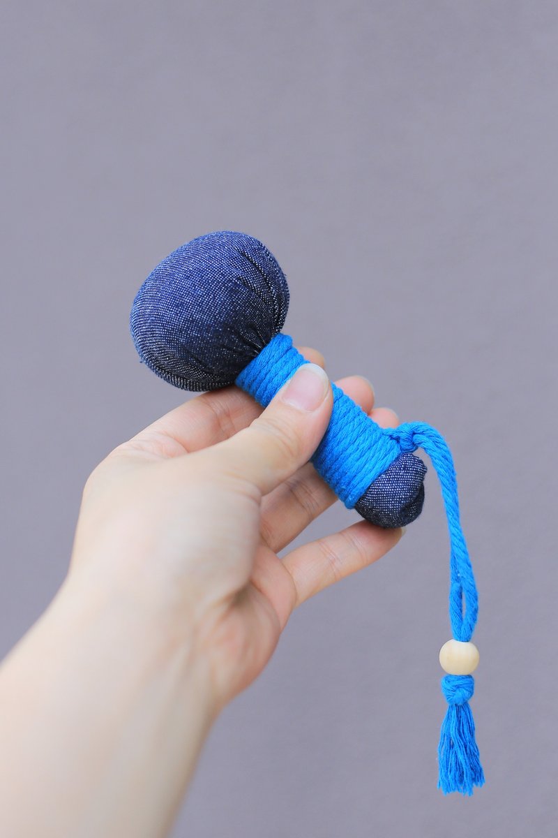 壹染指草本香品 | 便携 随身 迷你 桂花 香捶 | 减压 | 牛仔布 - 吊饰 - 植物．花 蓝色