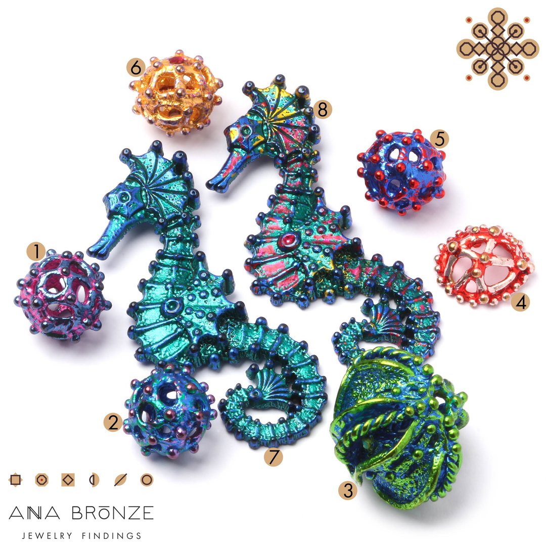 Color artisan jewelry findings for making necklace, earrings, bracelet. - 编织/刺绣/羊毛毡/裁缝 - 其他金属 