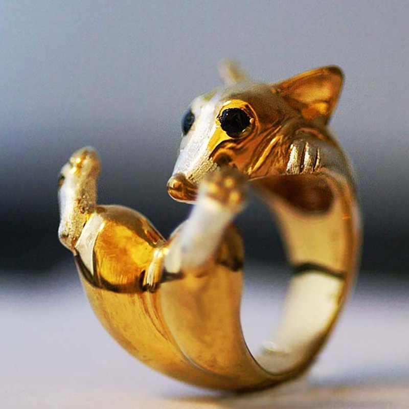 A thick corgi ring that looks like it desperately clings to your finger. - 戒指 - 其他金属 银色