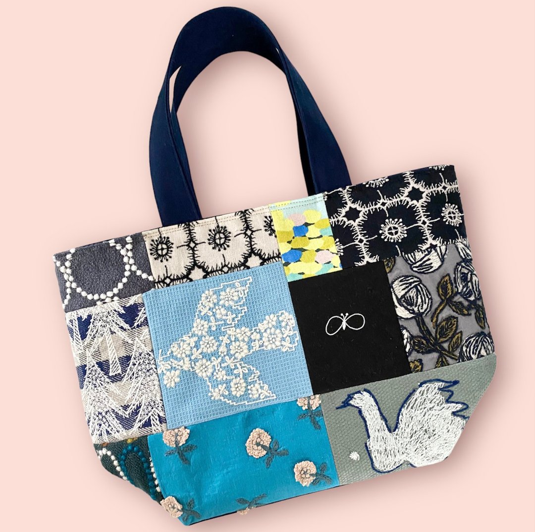 minä perhonen medium patchwork tote bag - 手提包/手提袋 - 棉 