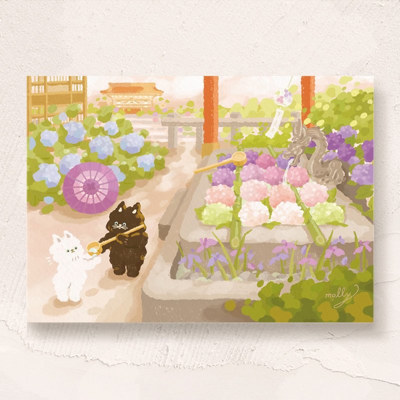 postcard-花手水 - 卡片/明信片 - 纸 多色