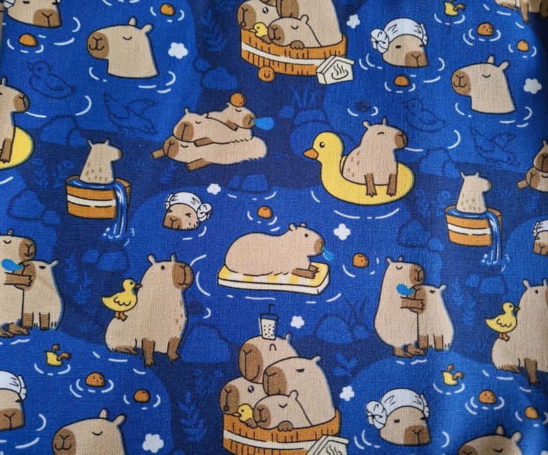 医护双层手术帽、工作帽、烘培帽  深蓝水豚君款 中厚棉款 - 帽子 - 棉．麻 多色