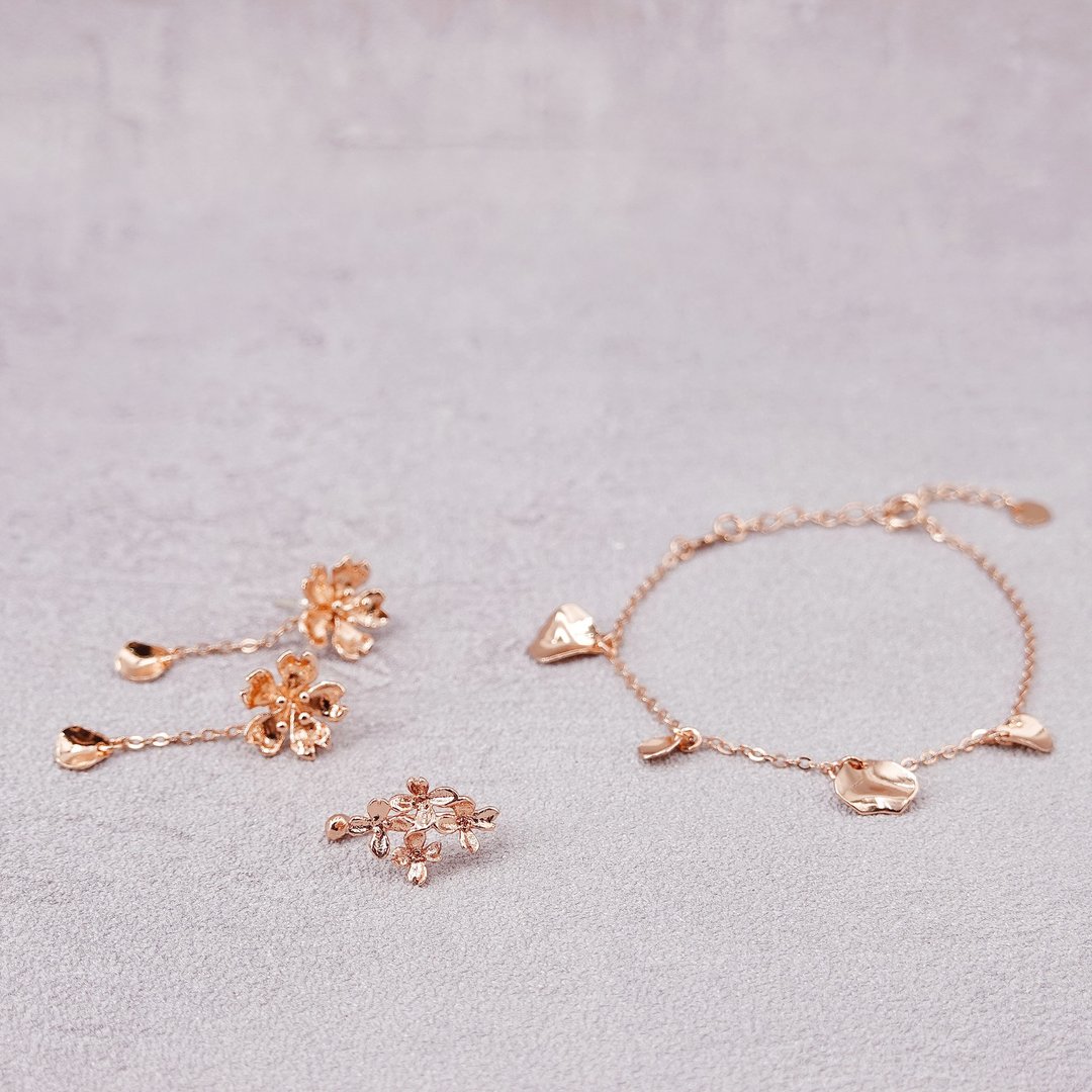 Special Offer | 桜 Cherry Blossom Spring 2021 限定组合 - 耳环/耳夹 - 银 