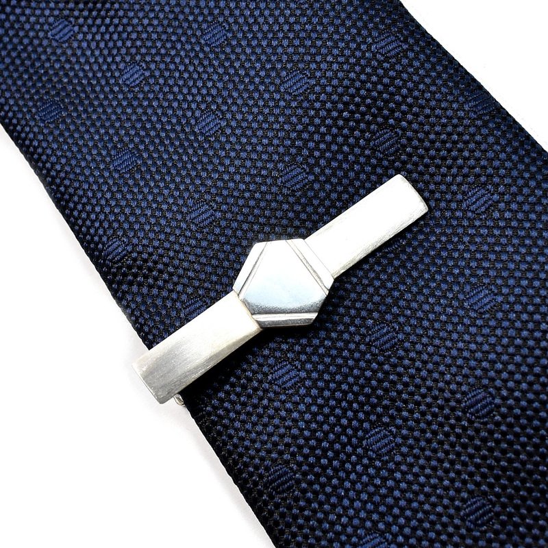 苯环 银质领带夹 - 领带/领带夹 - 纯银 银色