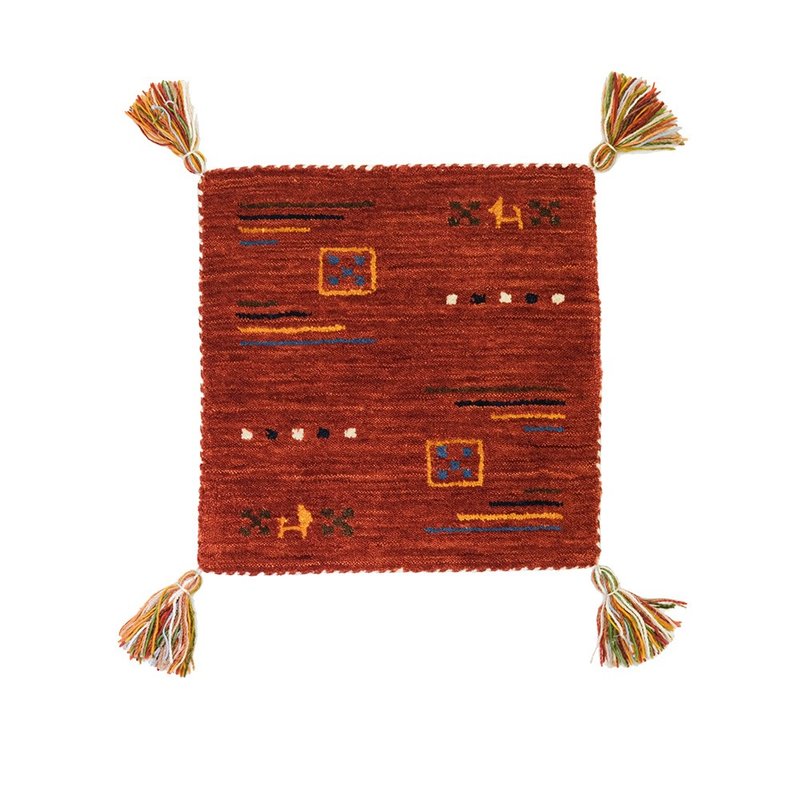 tribal symbol mats_red 彩色复古系打印度手工小毯 - 地垫/地毯 - 羊毛 红色